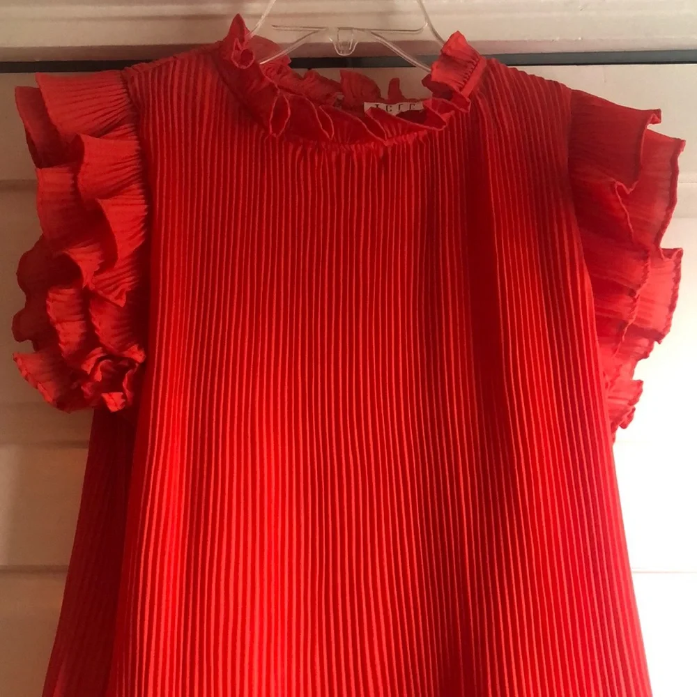 TCEC Coral Ruffle Blouse - Picture 1 of 7